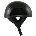 Outlaw Gloss Black Motorcycle Skull Cap Half Helmet